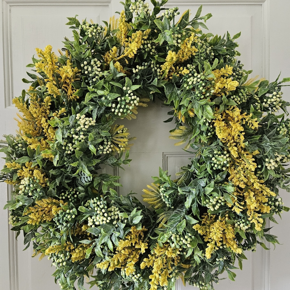 Summer Wreath, handmade with high quality artificial greenery.
